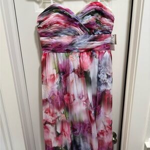 Floral Strapless Maxi Dress